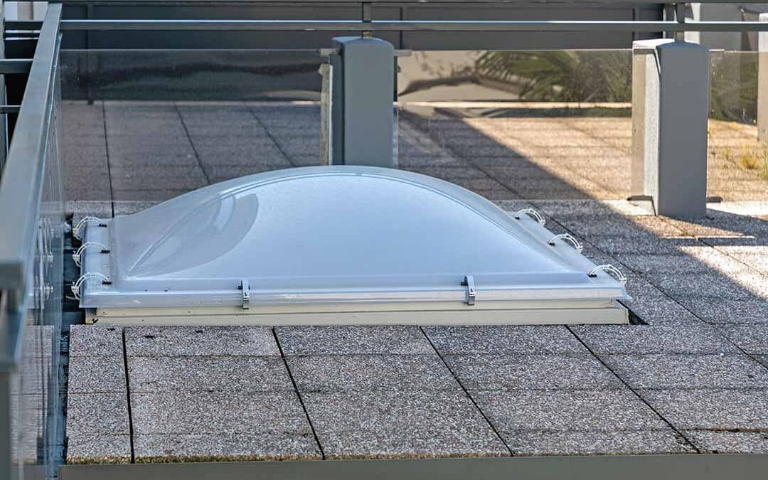 Installed Acrylic Dome Skylight Window at Flat Roof